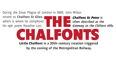 Card displaying Chalfont typeface in various styles