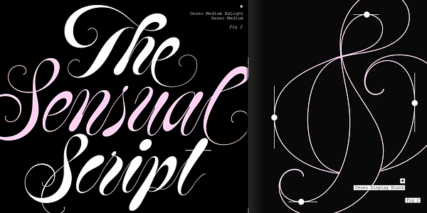 Card displaying Deseo typeface in various styles