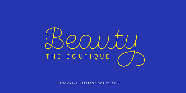 Tarjeta con el tipo de letra Brooklyn Heritage Script en varios estilos