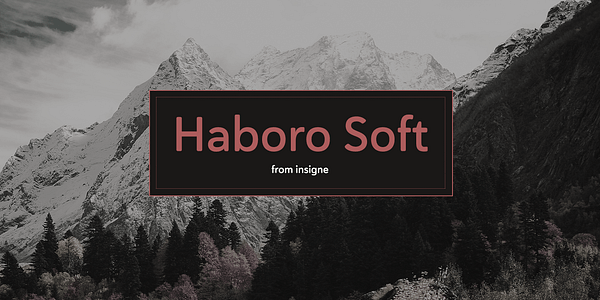 Card displaying Haboro Soft typeface in various styles