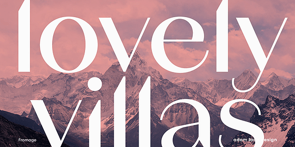 Card displaying Fromage typeface in various styles