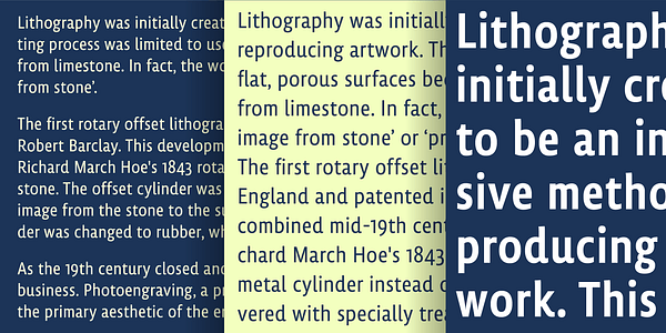 Tarjeta con el tipo de letra Lemon Sans Next Condensed en varios estilos