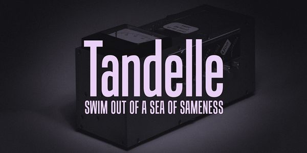 Card displaying Tandelle typeface in various styles
