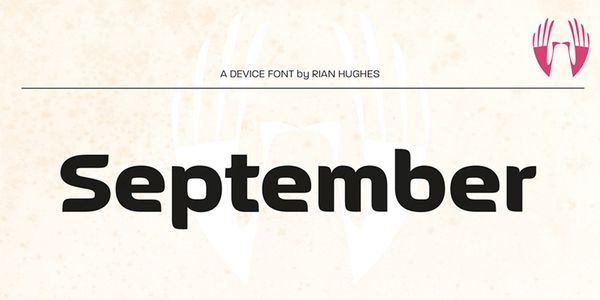 Card displaying September typeface in various styles