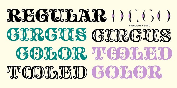 Card displaying Tusque typeface in various styles