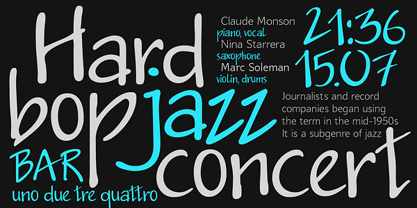 Card displaying Jakob typeface in various styles