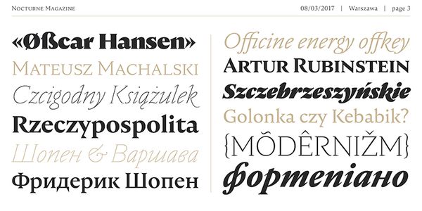 Card displaying Nocturne Serif typeface in various styles