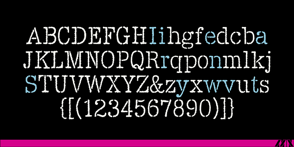 Card displaying Sayer Interview MN typeface in various styles
