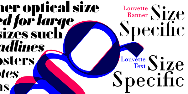 Card displaying Louvette Text typeface in various styles