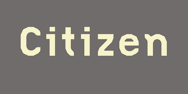 Card displaying Citizen typeface in various styles