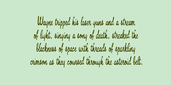 Card displaying Bouffant typeface in various styles