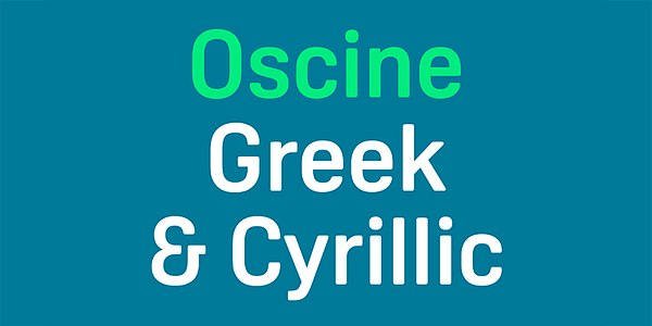 Card displaying Oscine typeface in various styles
