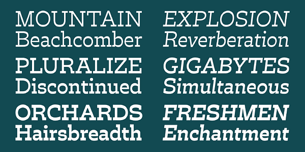 Card displaying Trilby typeface in various styles