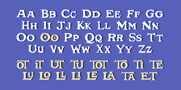 Card displaying Masonic Lodge typeface in various styles