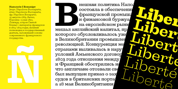 Card displaying Liberteen typeface in various styles