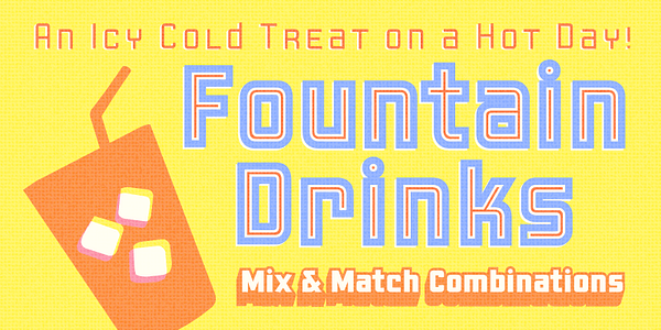 Card displaying Liquorstore Bolder typeface in various styles