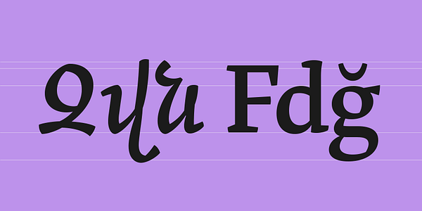 Card displaying Arek Armenian typeface in various styles