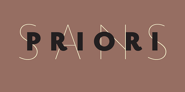 Card displaying Priori Sans typeface in various styles