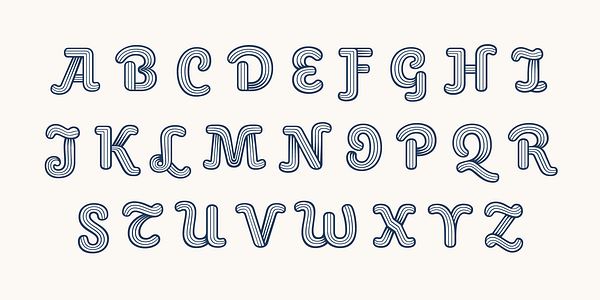 Card displaying Perec Scripte Deco typeface in various styles