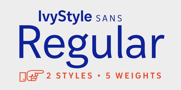 Card displaying IvyStyle Sans typeface in various styles