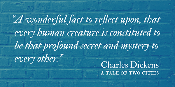 Card displaying IM FELL Double Pica typeface in various styles