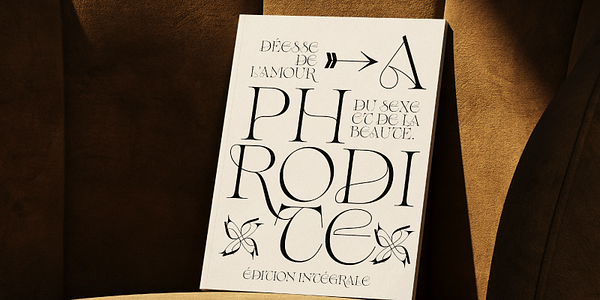 Scheda che mostra il font Erotique in vari stili