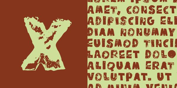 Card displaying Salvation typeface in various styles