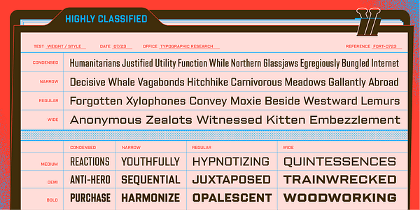 Card displaying Shuttleblock typeface in various styles