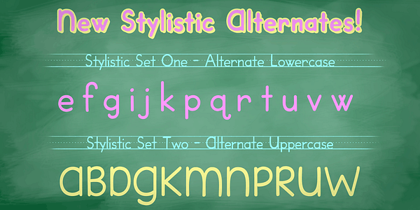 Card displaying CC Dash To School typeface in various styles