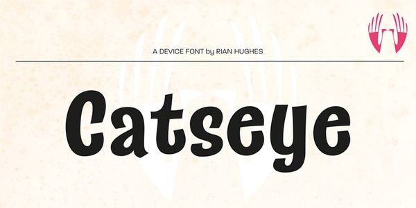 Card displaying Catseye typeface in various styles