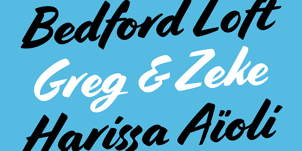 Card displaying Cortado typeface in various styles