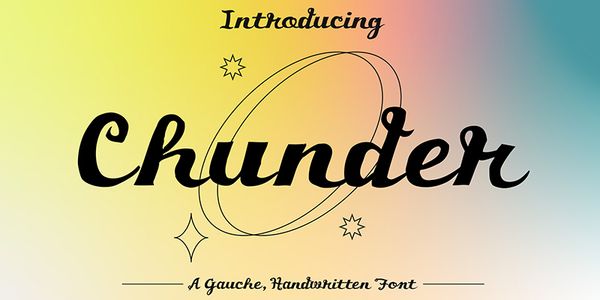 Card displaying Chunder typeface in various styles