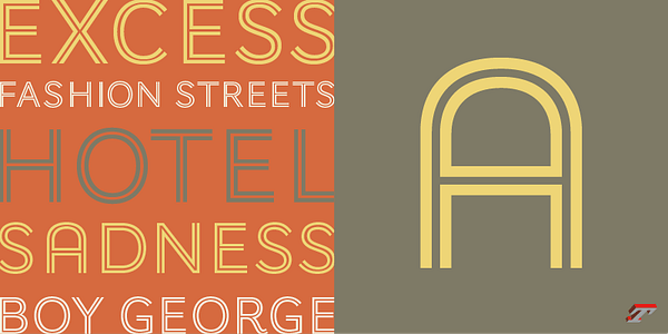 Card displaying AW Conqueror Inline typeface in various styles