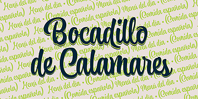 Card displaying Atocha typeface in various styles