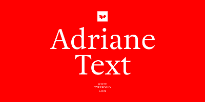 Card displaying Adriane Text typeface in various styles