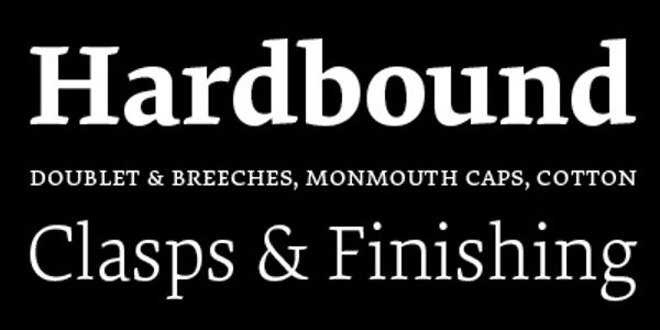 Card displaying Elena typeface in various styles