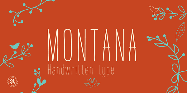 Card displaying Montana typeface in various styles