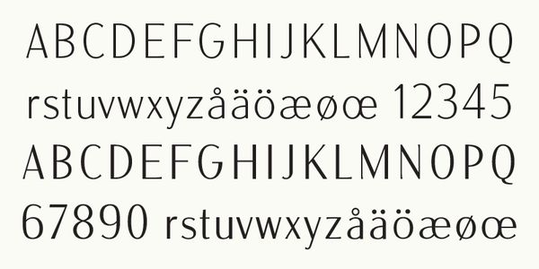 Card displaying Olimpico typeface in various styles