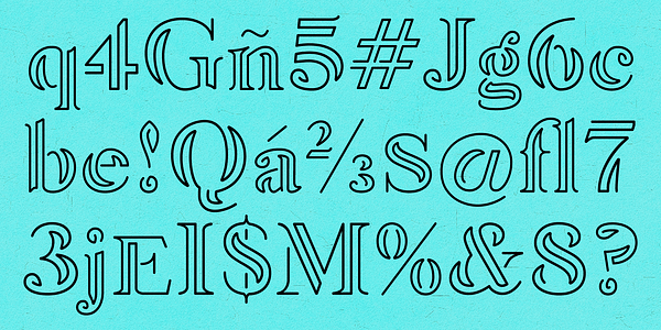 Card displaying Feneon typeface in various styles