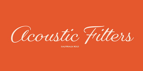 Card displaying Gautreaux typeface in various styles