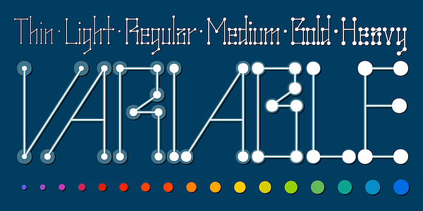 Card displaying Bagatelle Variable typeface in various styles