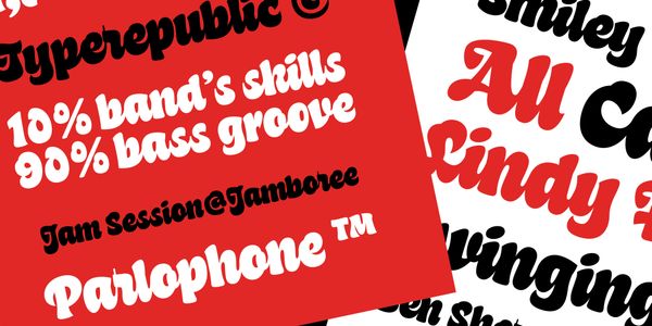 Card displaying Ravals typeface in various styles