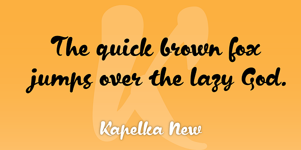 Card displaying Kapelka New typeface in various styles