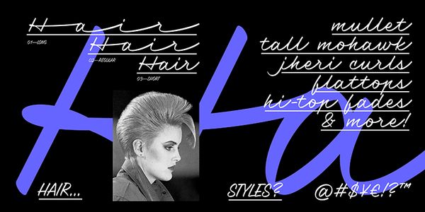 Card displaying PD Americano typeface in various styles