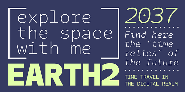 Card displaying Galix Mono typeface in various styles