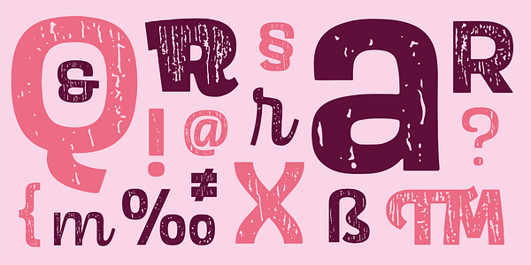 Card displaying Scarlet Wood typeface in various styles