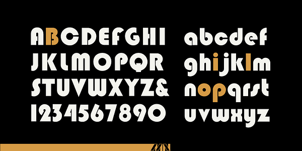 Card displaying Blippo MN typeface in various styles