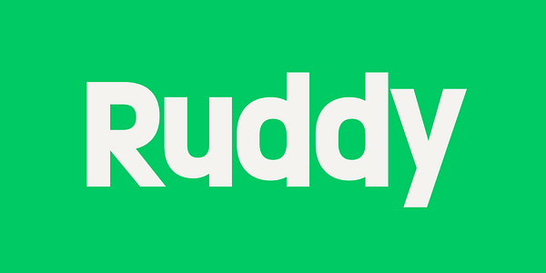 Card displaying Ruddy typeface in various styles