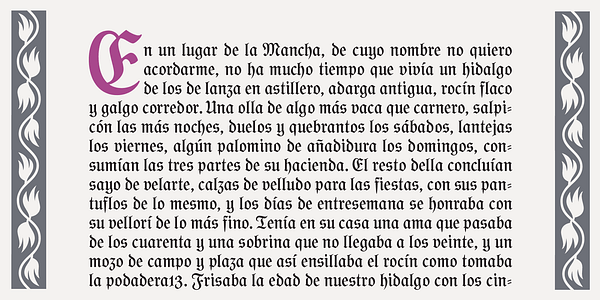 Card displaying Gorgias typeface in various styles