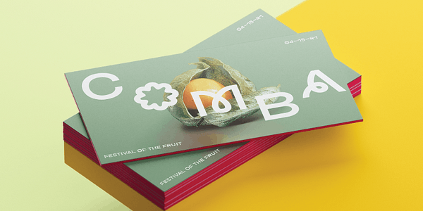 Card displaying COMBA typeface in various styles